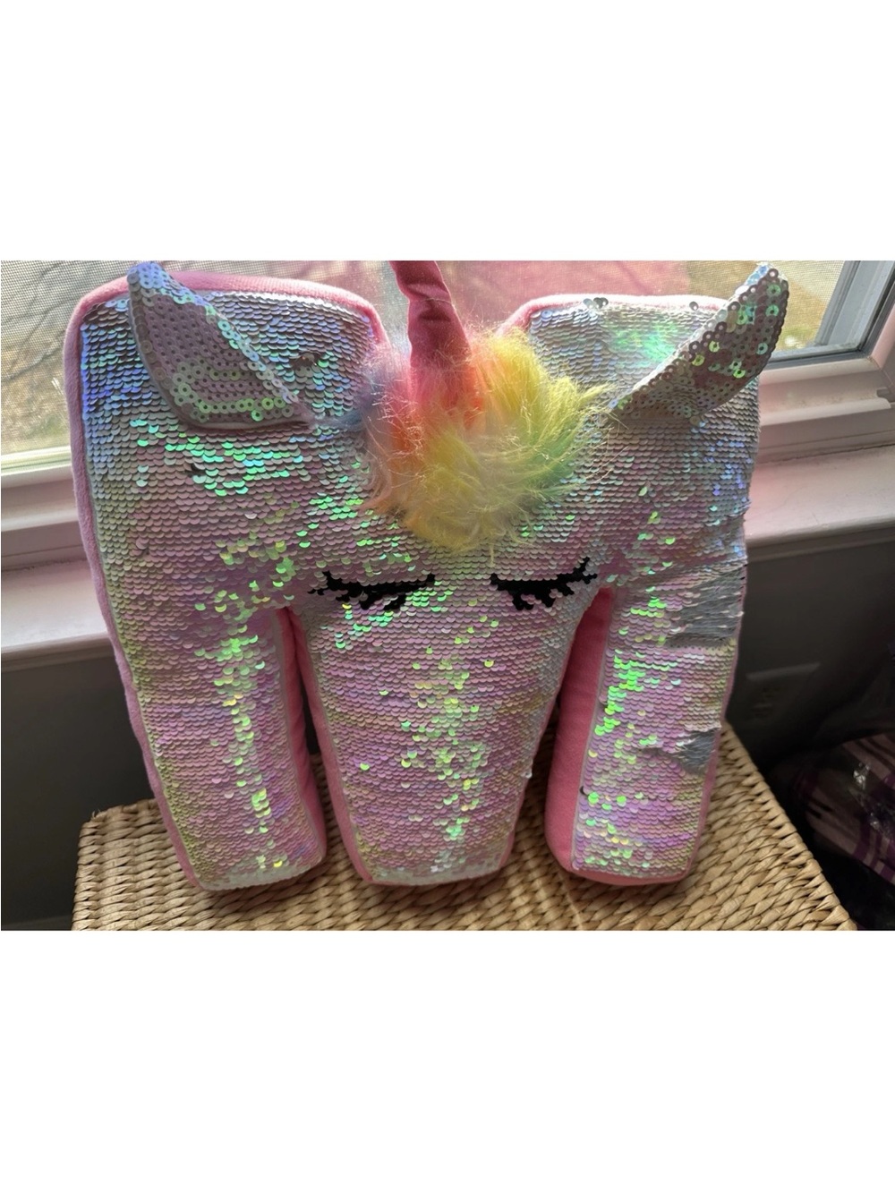 Justice Iridescent Sequin Accessory with Pink Trim